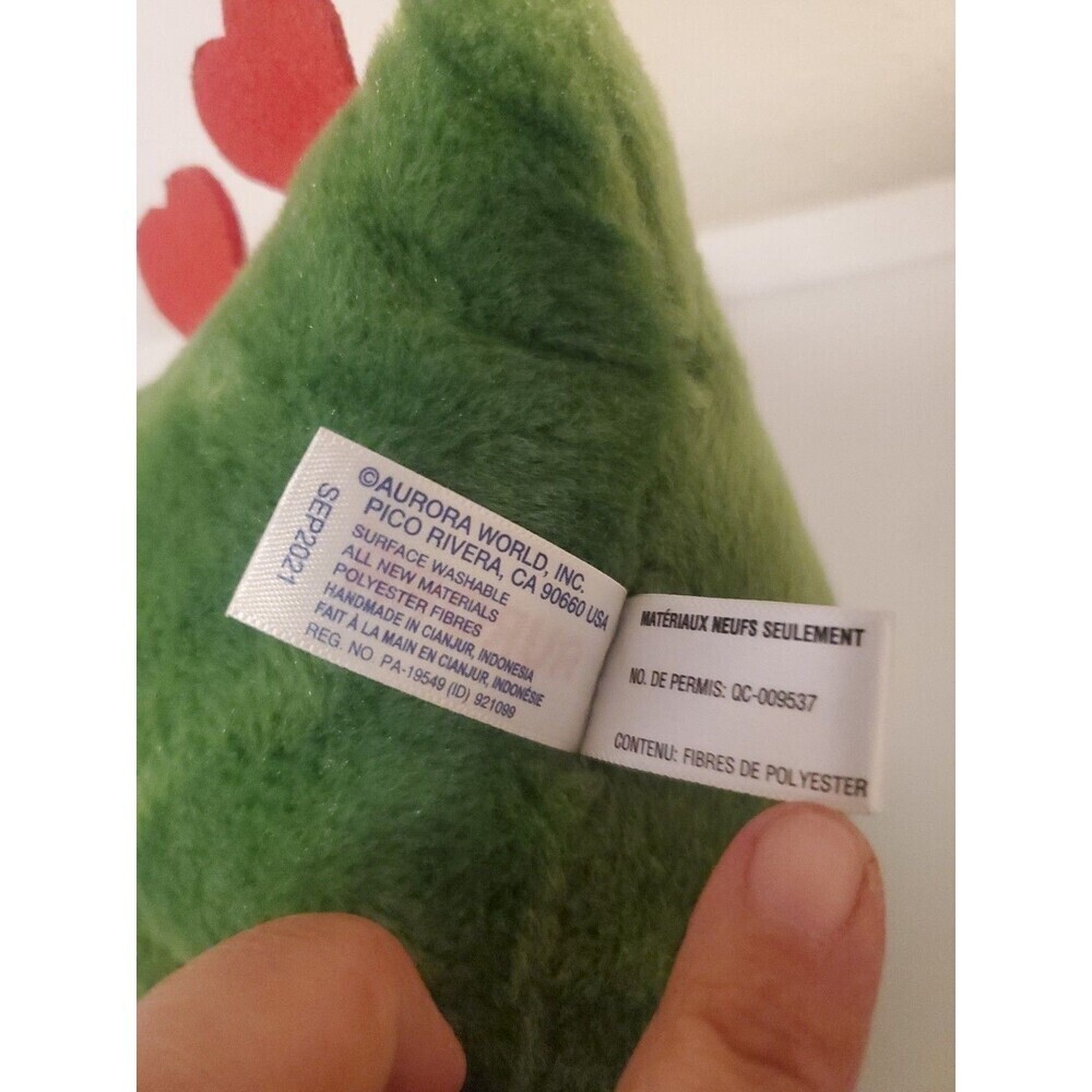 Aurora Green Dinosaur Plush Hearts You're One in‎ a Million 9 Inch Stuffed - Picture 8 of 16